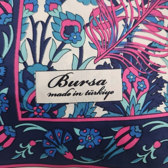 Bursa Silk Scarf from Turkey, Peacock Design - Picture 1 of 5